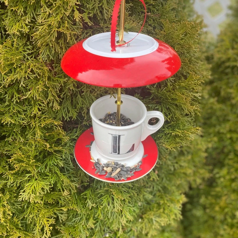 Tea Cup Bird Feeder Garden Ornament Perfect for Mother’s Day